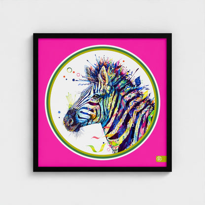 Debra the Zebra Colour Pop Edition Framed Print