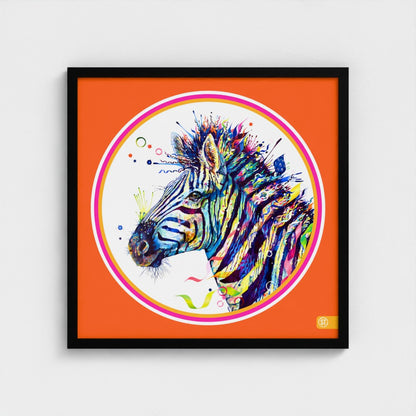 Debra the Zebra Colour Pop Edition Framed Print