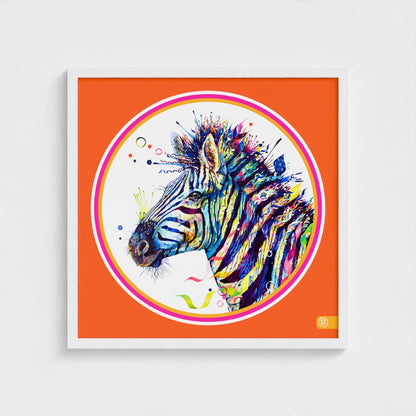 Debra the Zebra Colour Pop Edition Framed Print