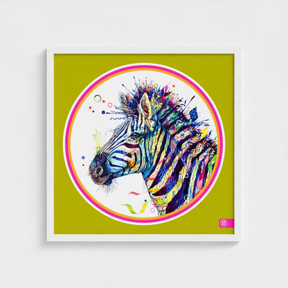 Debra the Zebra Colour Pop Edition Framed Print