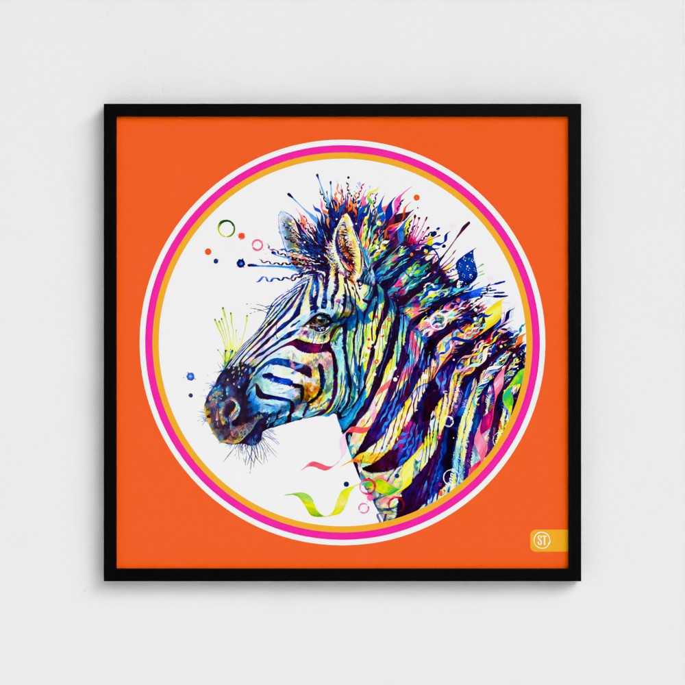 Debra the Zebra Colour Pop Edition Framed Print