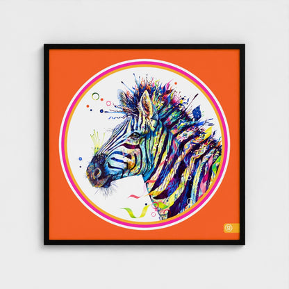 Debra the Zebra Colour Pop Edition Framed Print