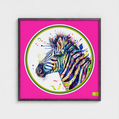 Debra the Zebra Colour Pop Edition Framed Print
