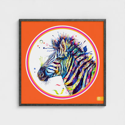 Debra the Zebra Colour Pop Edition Framed Print