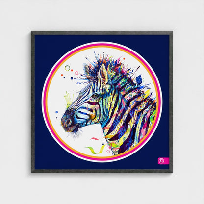 Debra the Zebra Colour Pop Edition Framed Print