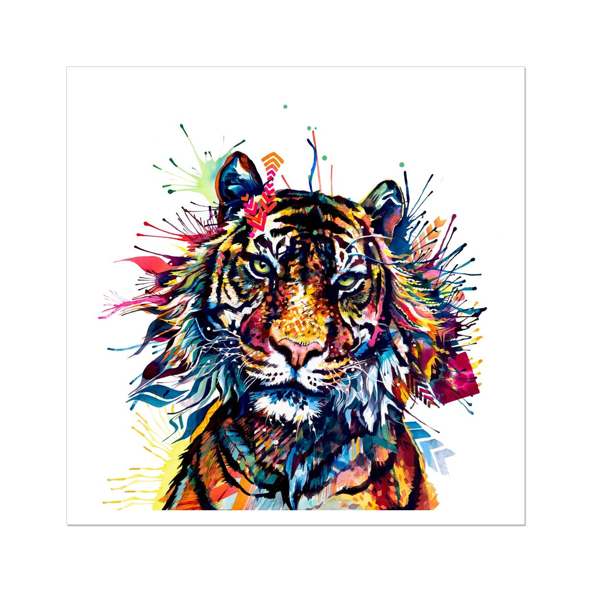 Tiger Artwork | Wall Art | Modern Art | Cat Artwork | Sarah Taylor | Animal Picture | Colourful Animal Art 