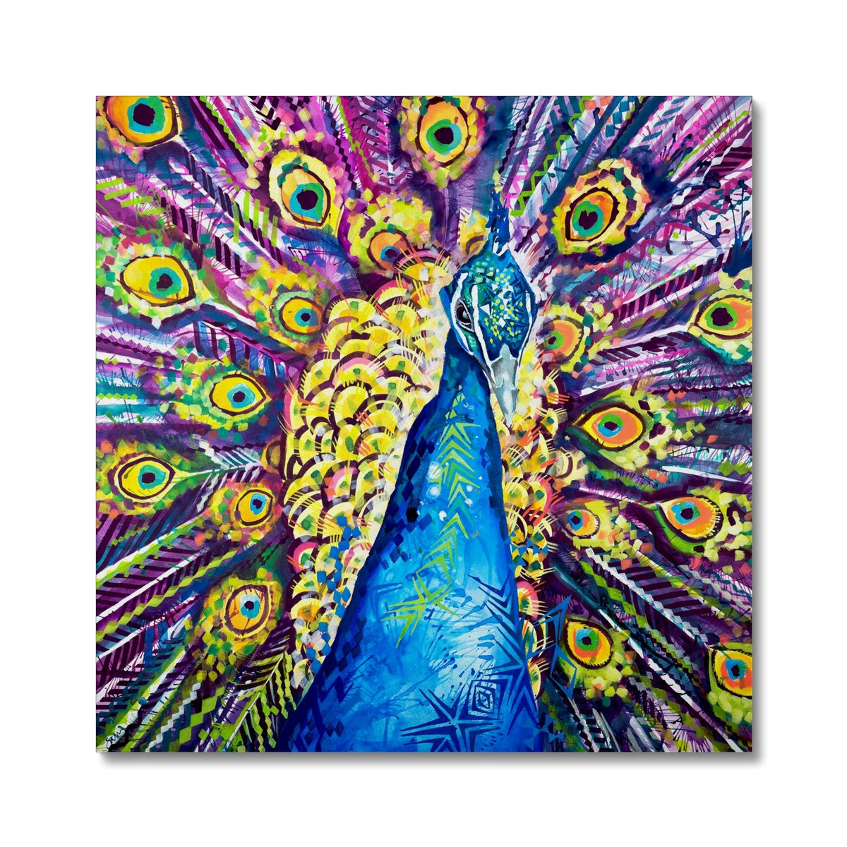 Dylan the Peacock Canvas-Fine art-Sarah Taylor Art