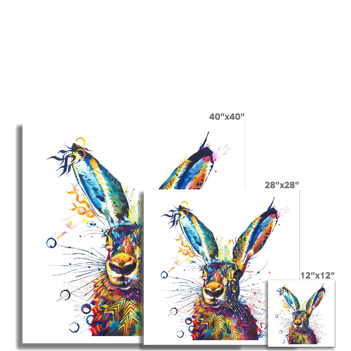 Rabbit Painting | Wall Art | Framed Prints | Sarah Taylor | Wildlife Art | Modern Art | Framed Wall Art | Pet Portraits | Abstract Art | Framed Art | Bright Wall Art | Colourful Animal Art