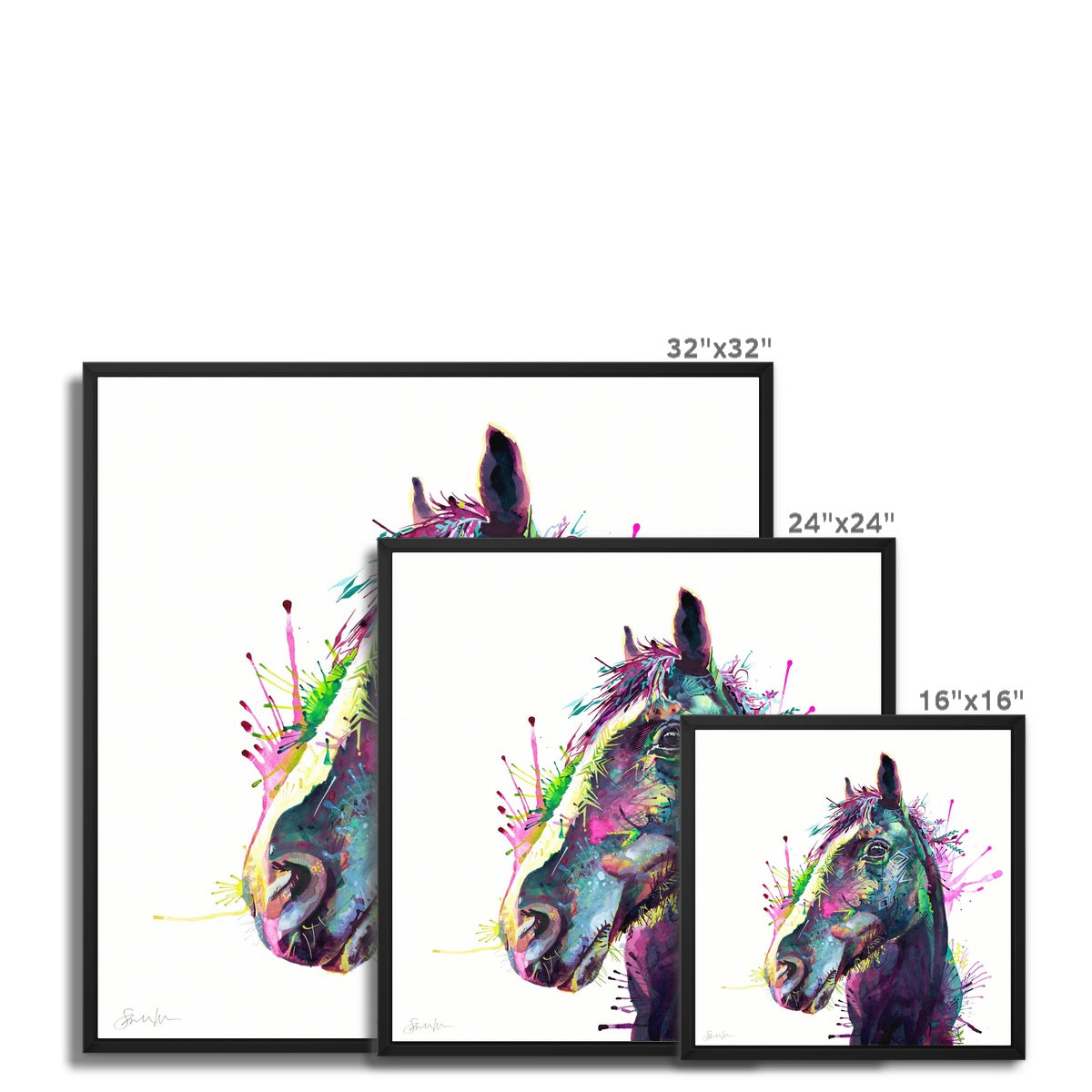 Horse Painting | Wall Art | Framed Prints | Sarah Taylor | Modern Art | Framed Wall Art | Pet Portraits | Abstract Art | Framed Art | Bright Wall Art | Colourful Animal Art