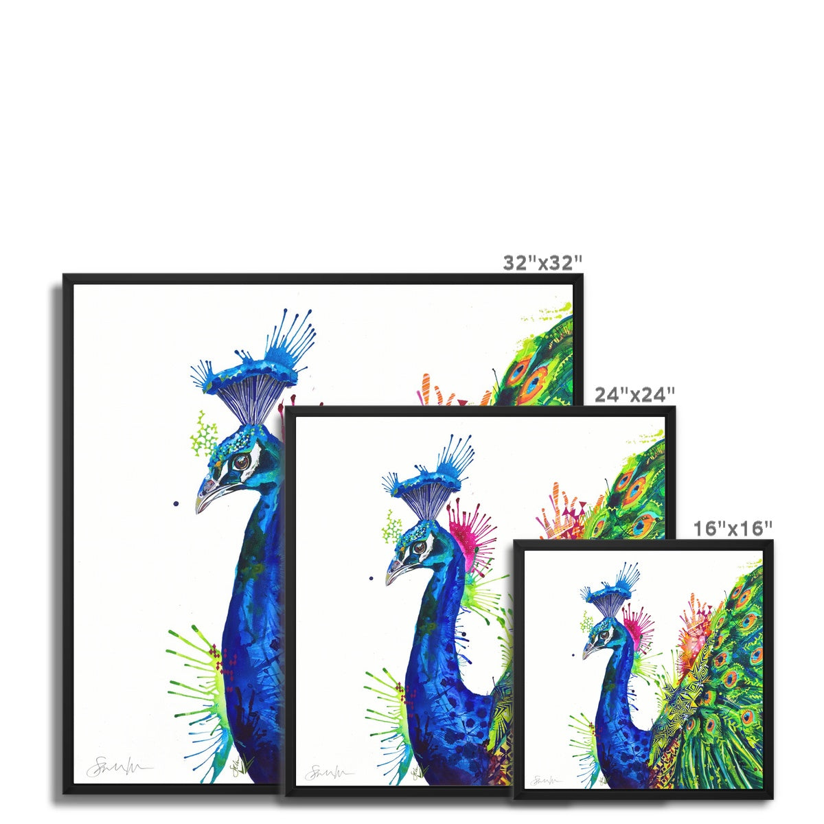 Percival Peacock Framed Canvas-Fine art-Sarah Taylor Art