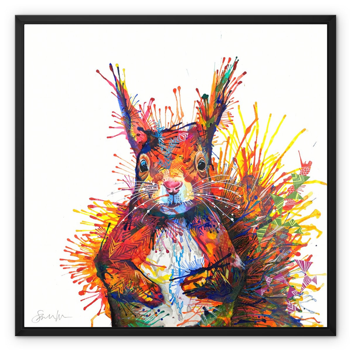 Cyril the Squirrel Framed Canvas