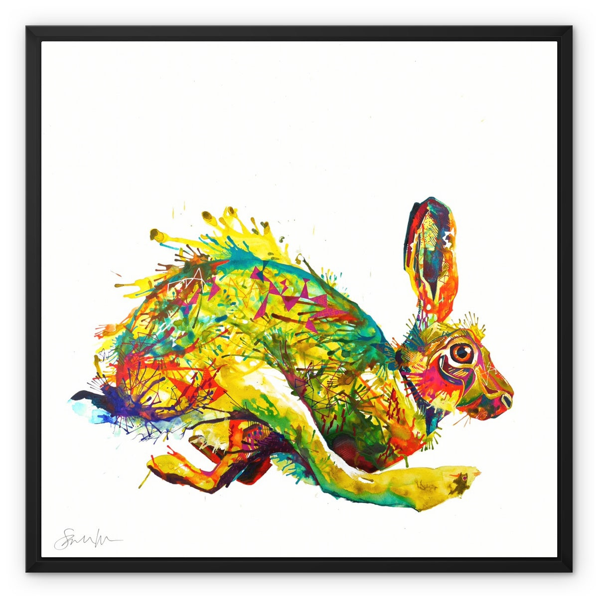 Here Hare here Framed Canvas-Fine art-Sarah Taylor Art