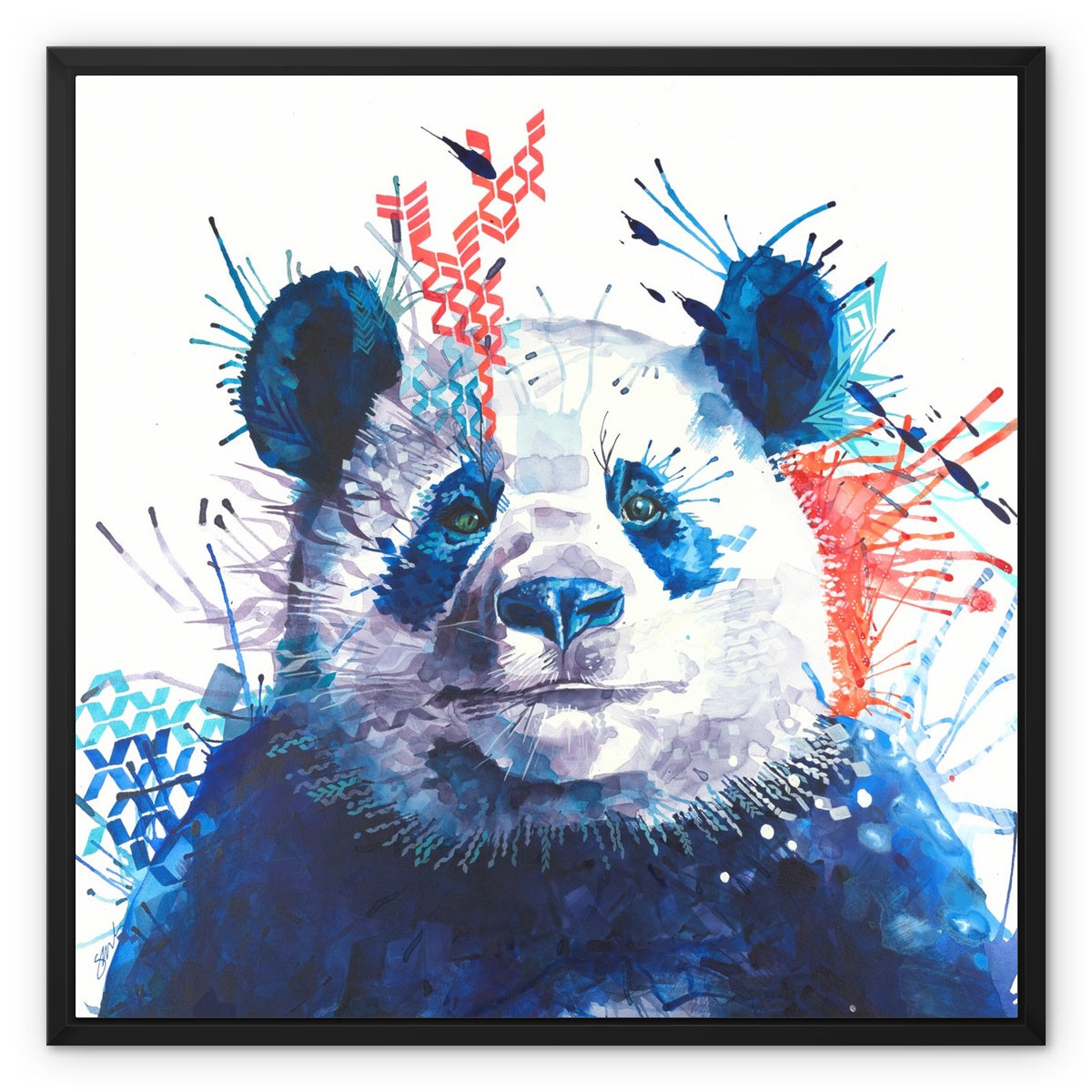 Xander the Panda Framed Canvas-Fine art-Sarah Taylor Art