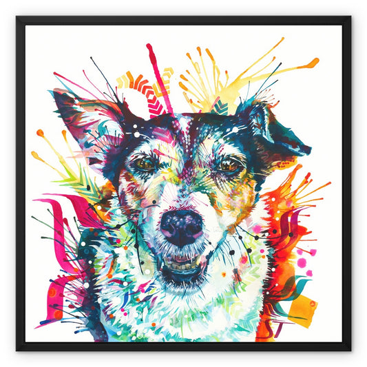 Jack Russell Pippin Framed Canvas