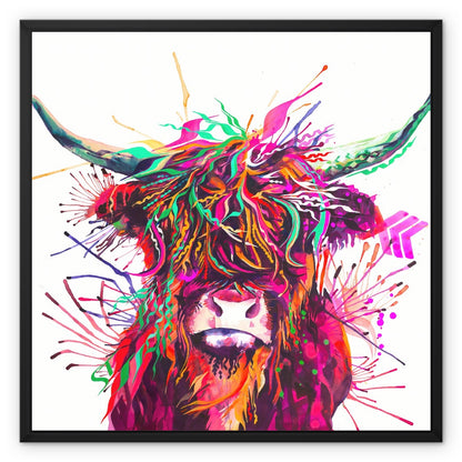 Agatha the Highland Cow Framed Canvas