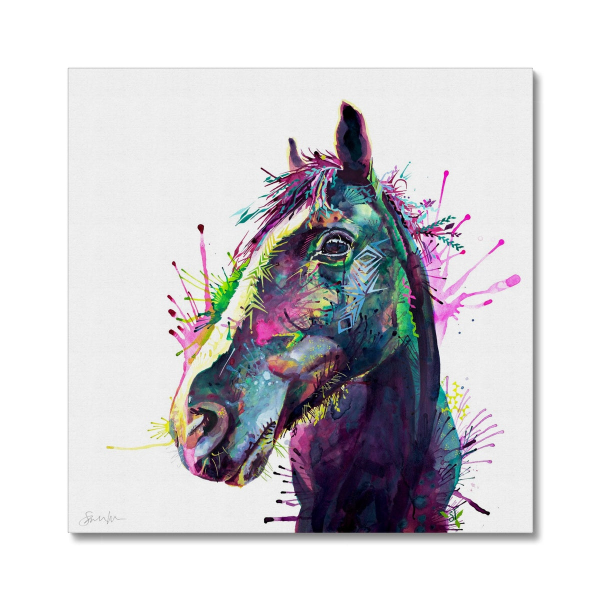 Horse Painting | Wall Art | Framed Prints | Sarah Taylor | Modern Art | Framed Wall Art | Pet Portraits | Abstract Art | Framed Art | Bright Wall Art | Colourful Animal Art