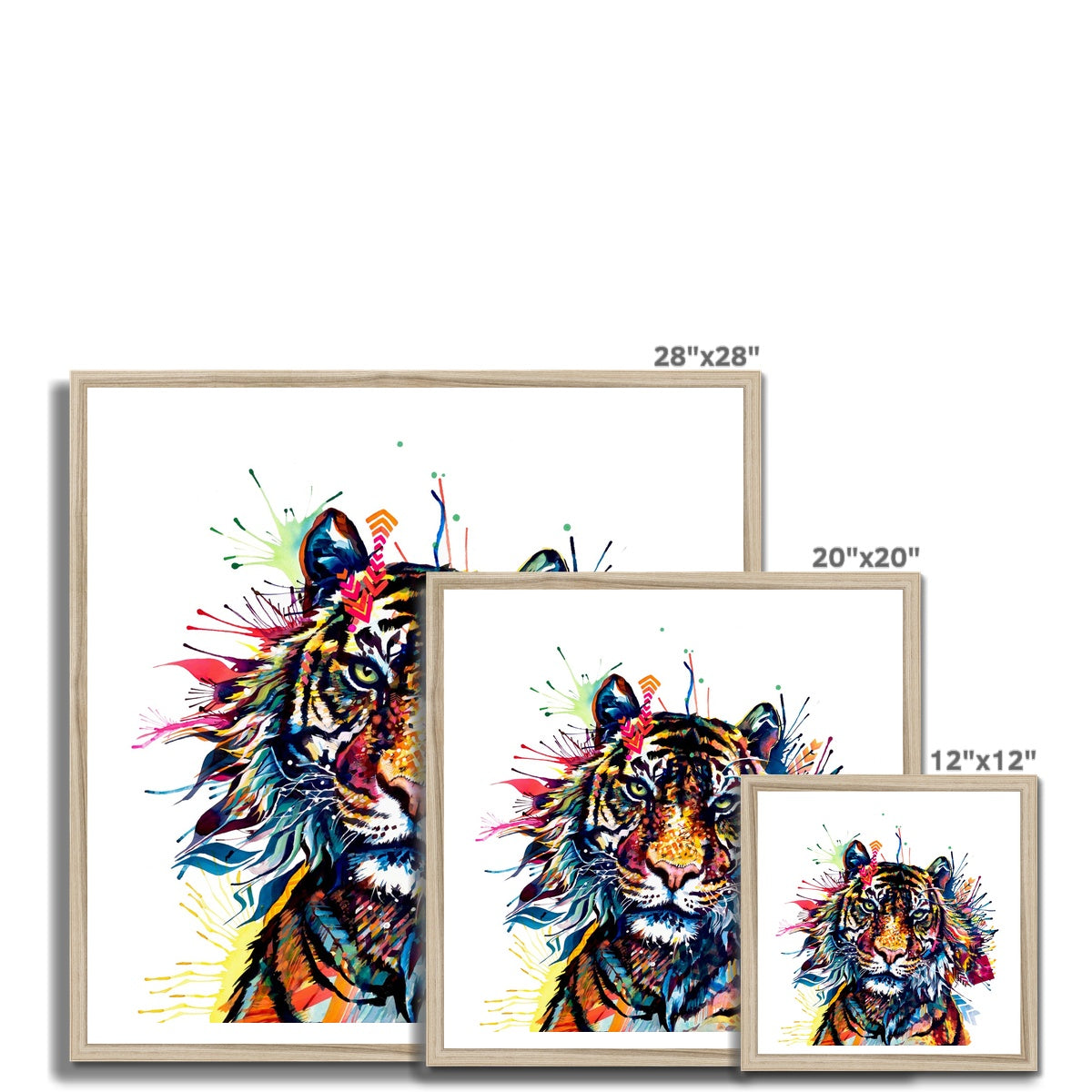 Tiger Artwork | Wall Art | Cat Painting | Modern Art | Sarah Taylor | Animal Picture | Colourful Animal Art 