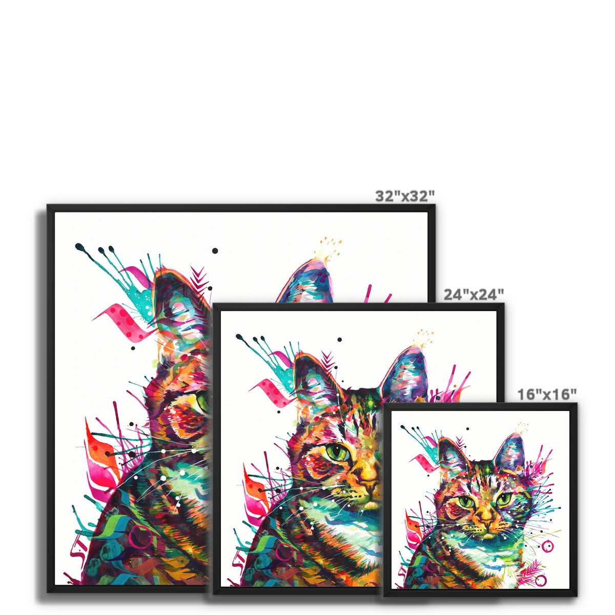 Wallart | Cat Painting | Cat Portrait | Wall Art Quirky | Animal Wall Art | Cat Artwork