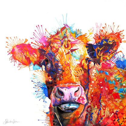 Agnes the Cow Framed Canvas