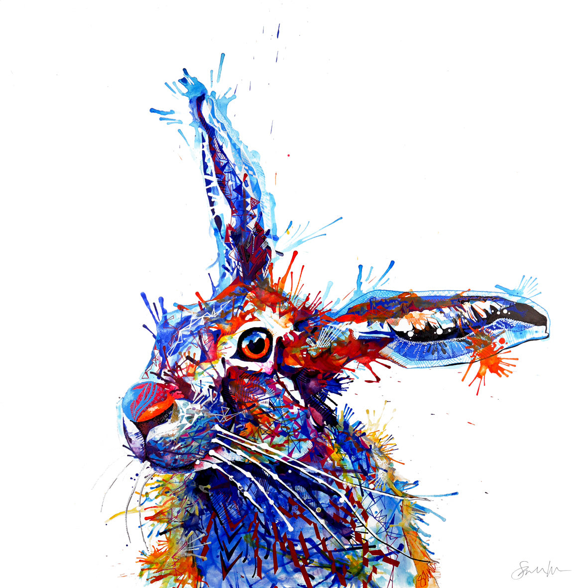 Wall Art | Rabbit Prints | Animal Print | Abstract Wall Art | Wallart | Modern Art | Animal Picture | Animal Artwork | Sarah Taylor