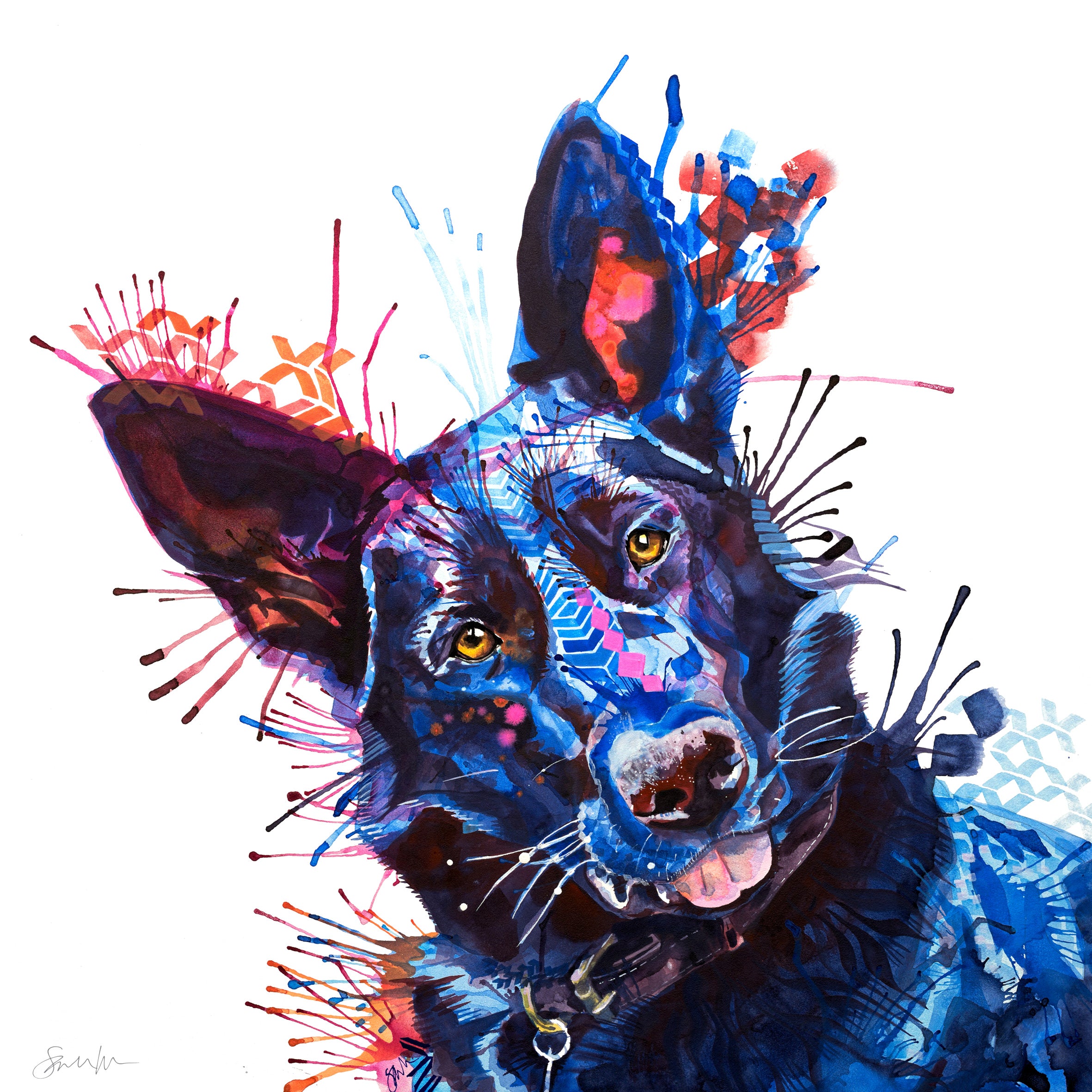 German shepherd watercolor sales painting