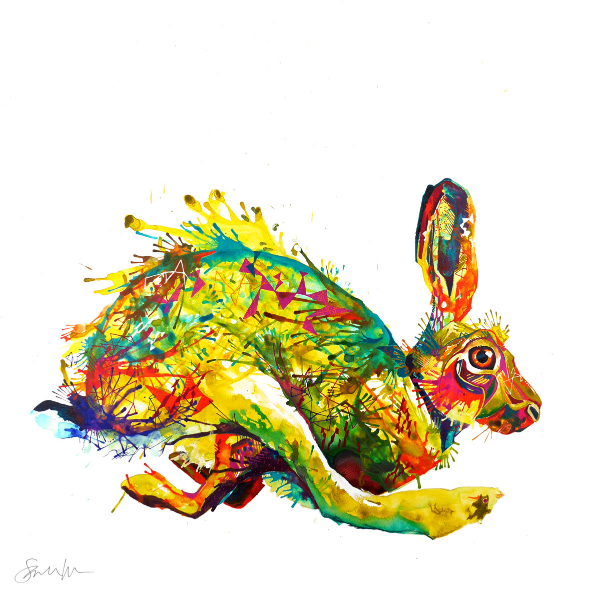 Wall Art | Wildlife Art | Framed Wall Art | Rabbit Prints | Animal Print | Abstract Wall Art | Framed Art