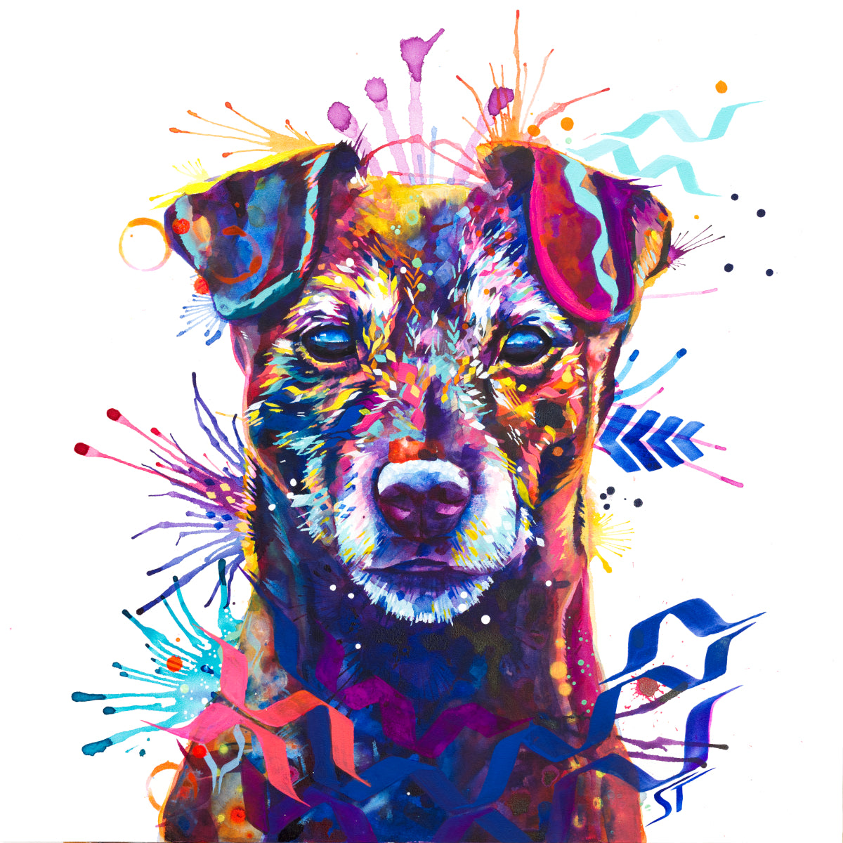Patterdale Dog Art | Dog Portrait Artists UK | Dog Artwork | Dog Drawings | Pet Portraits | Wall Art | Wall Prints
