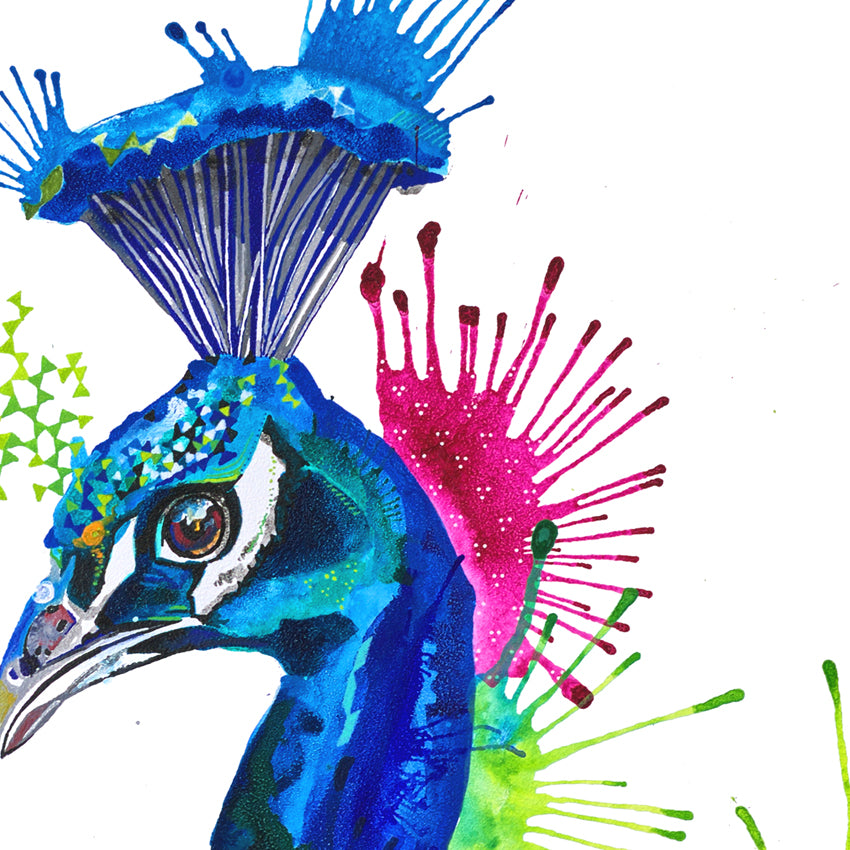 Percival Peacock - Original Peacock Painting-Originals-Sarah Taylor Art