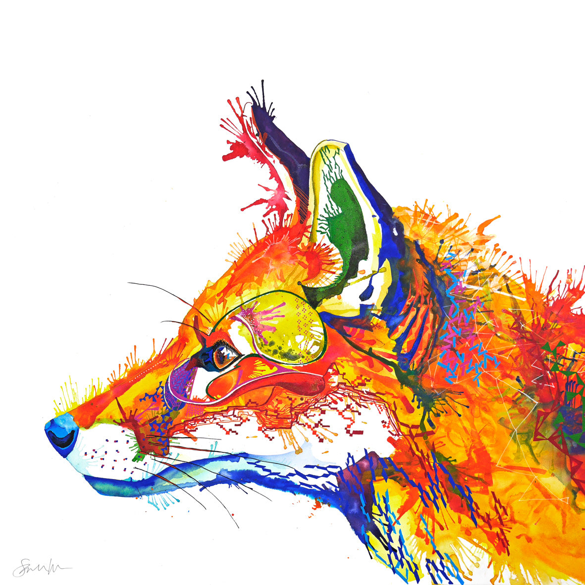 Fox Wall Art | Wall Art | Wildlife Art | Modern Art | Wall Art Quirky | Colourful Wall Art