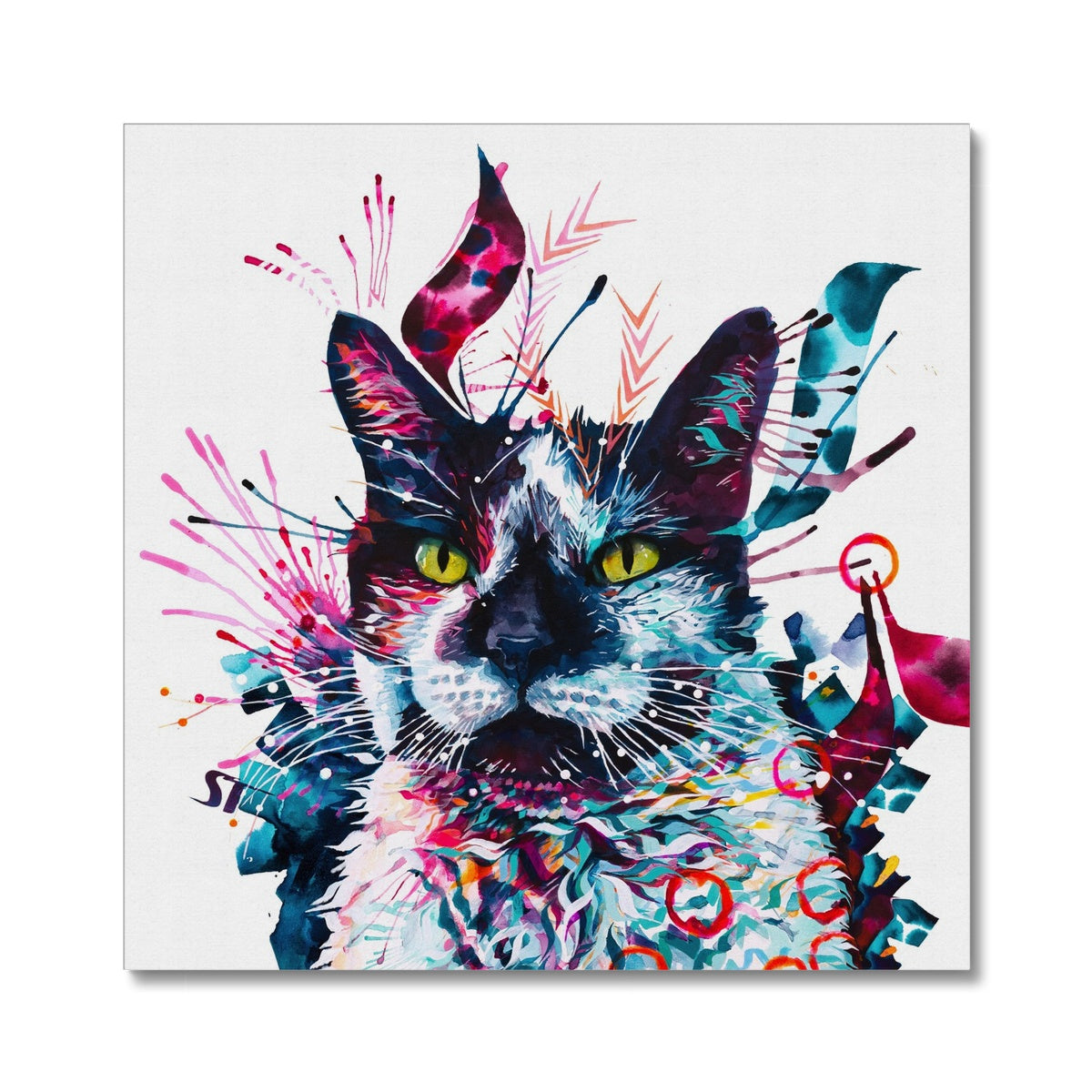 Wall Art | Cat Artwork | Cat Painting | Sarah Taylor | Framed Art | Animal Portraits | Modern Art