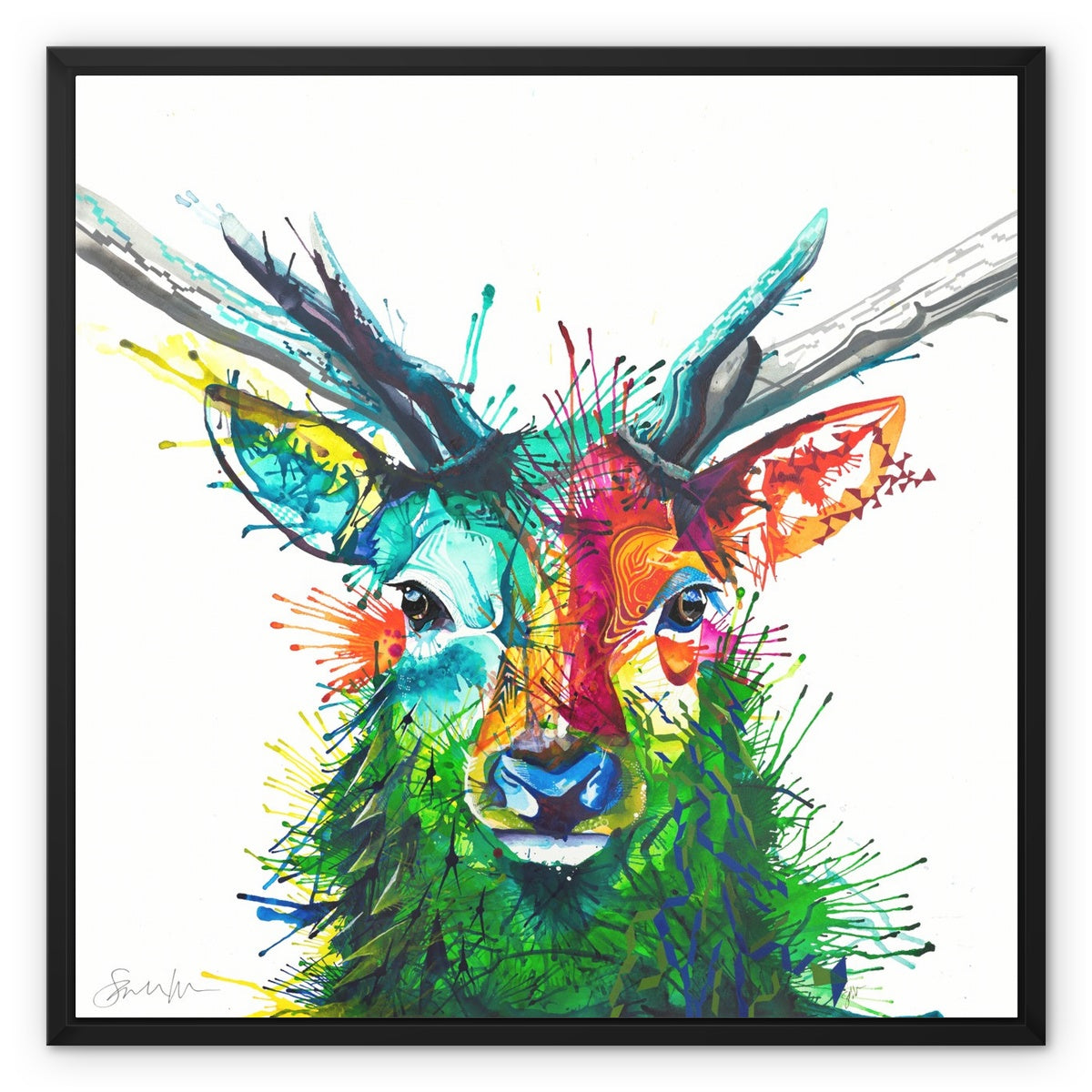 Elvis the Stag Framed Canvas
