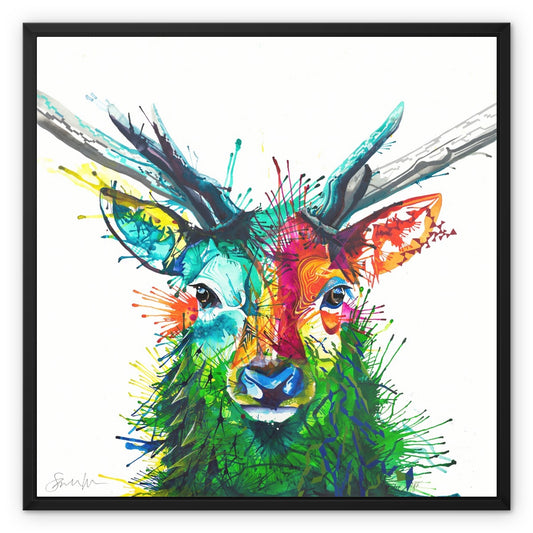 Elvis the Stag Framed Canvas