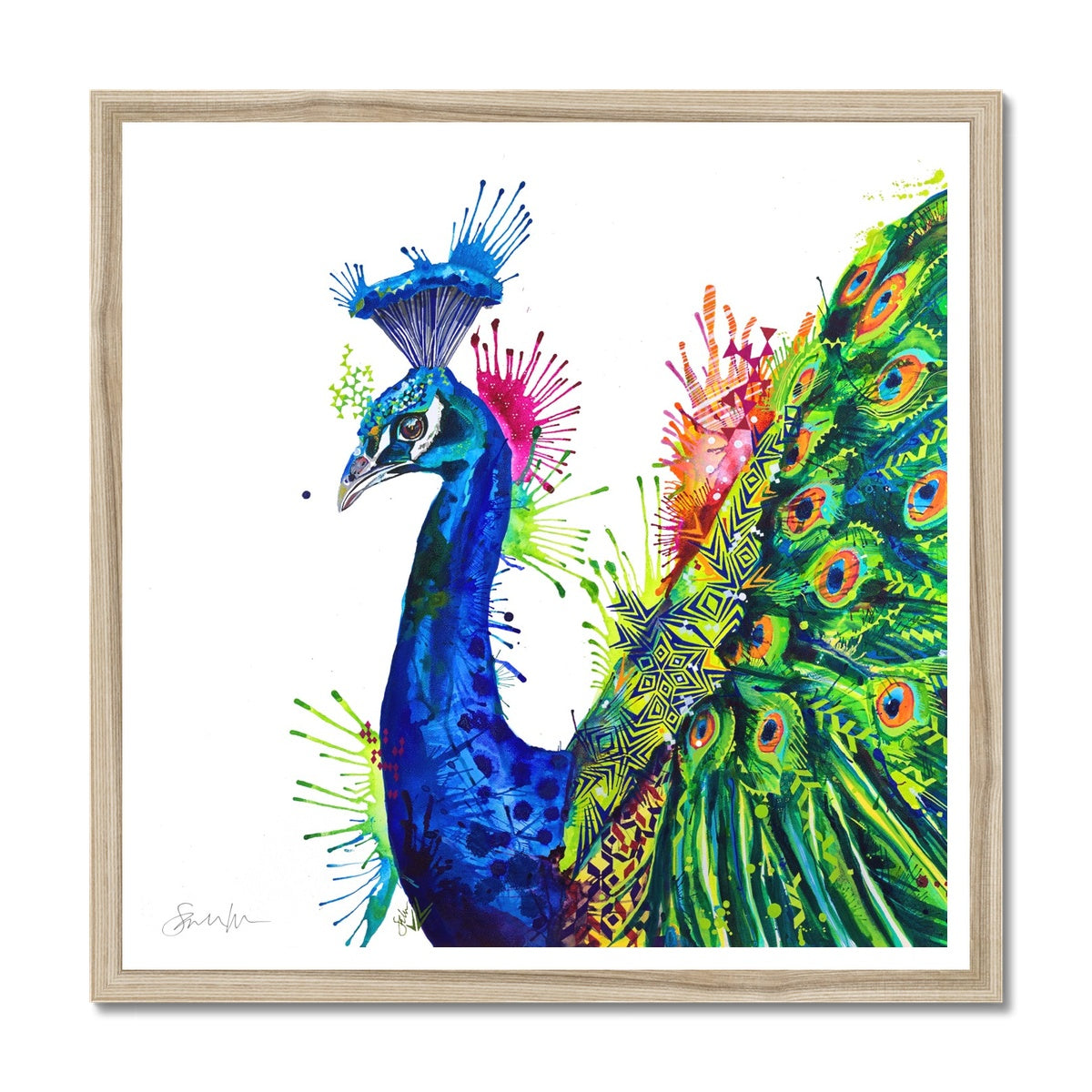 Percival Peacock Framed Print-Fine art-Sarah Taylor Art