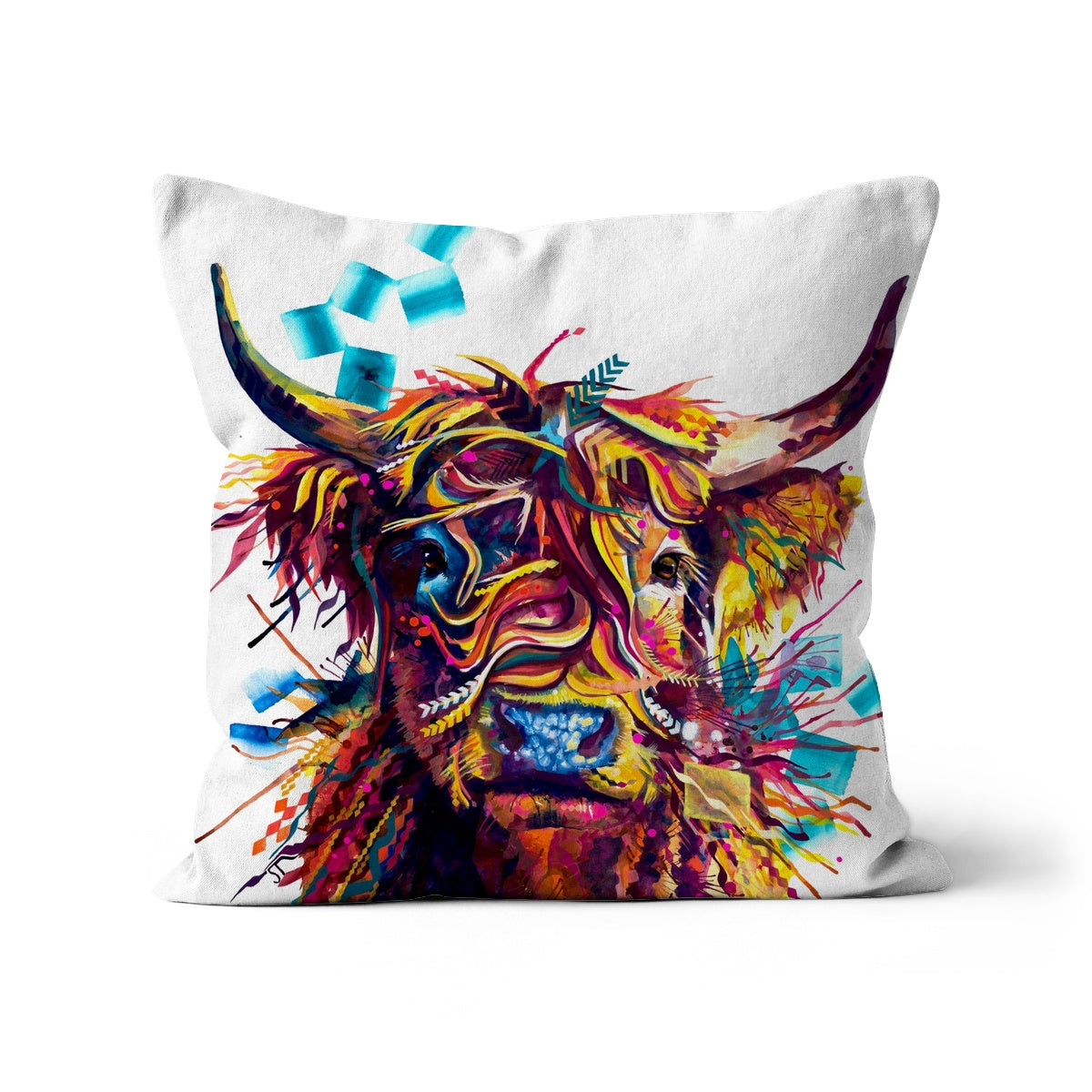 Highland Cow Painting | Animal Cushions | Modern Art | Pet Portraits | Animal Print | Sarah Taylor