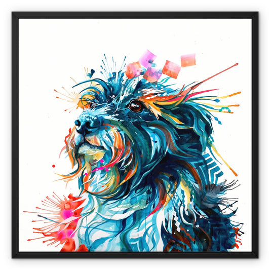 Terrier / Collie Cross Framed Canvas-Fine art-Sarah Taylor Art