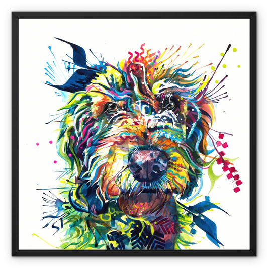 Murphy the Labradoodle Framed Canvas