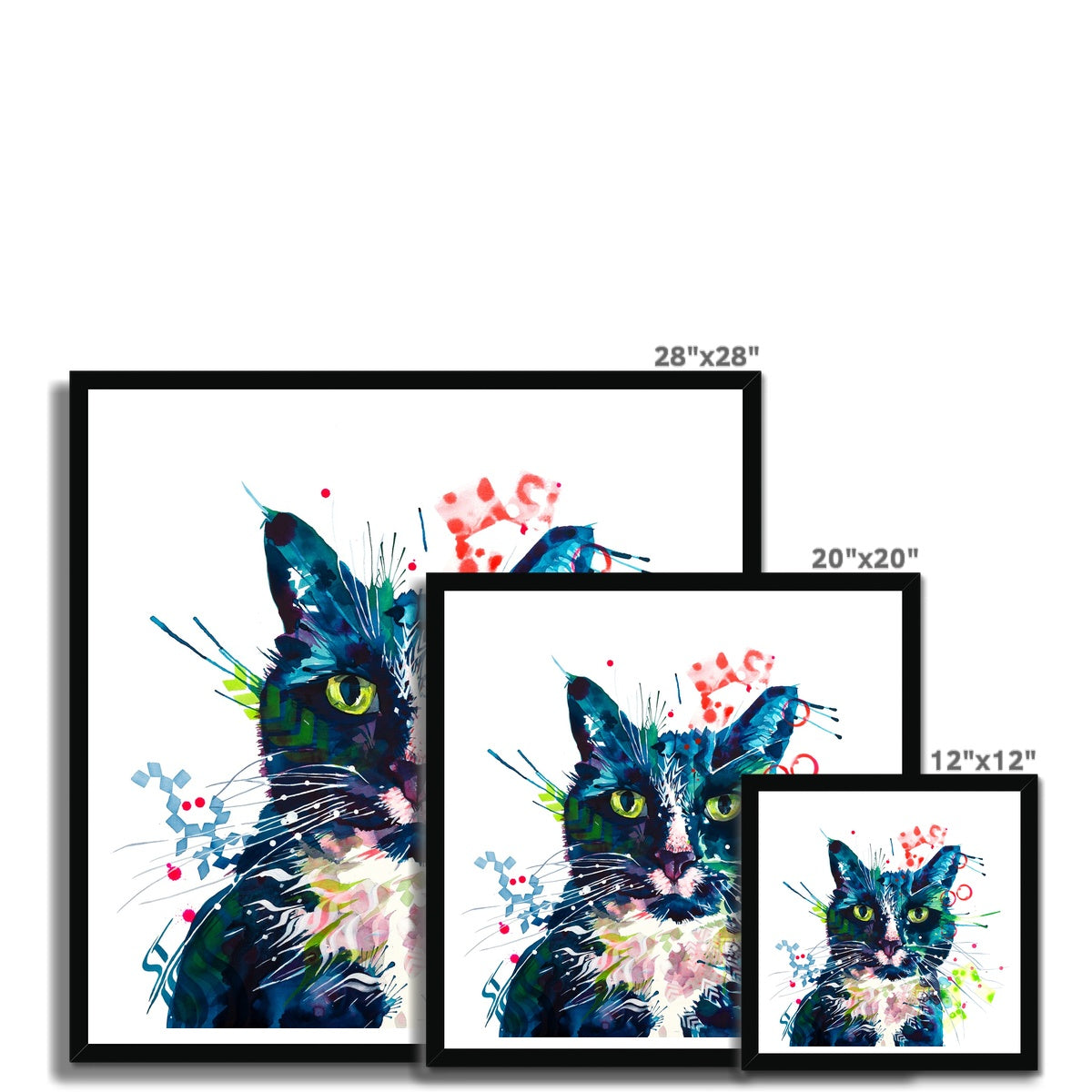 Wallart | Cat Painting | Cat Portrait | Wall Art Quirky | Animal Wall Art | Cat Artwork