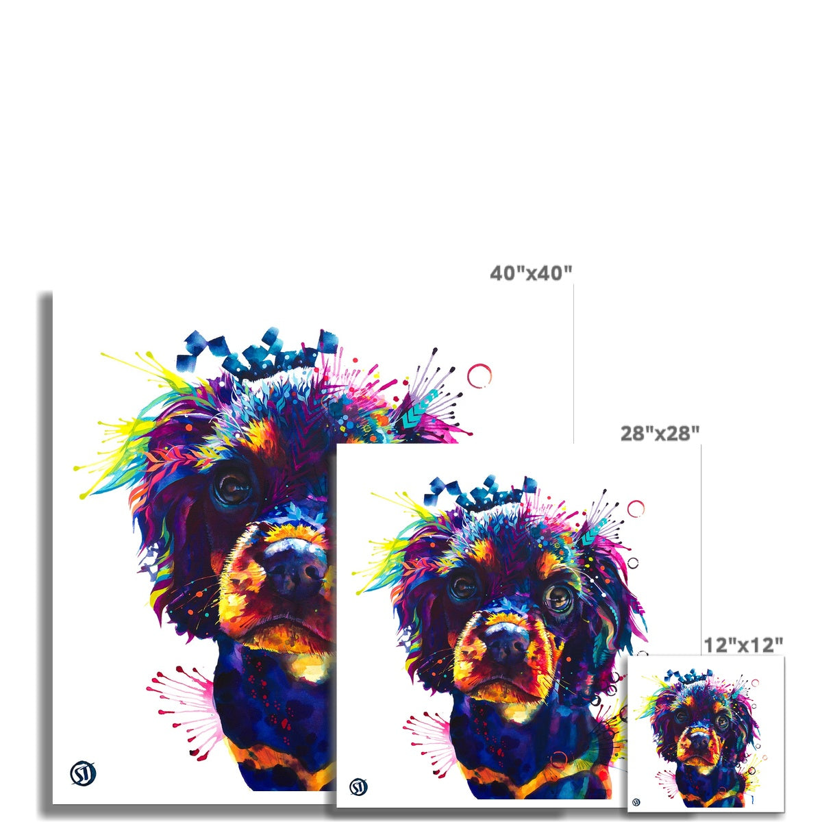 Cavalier King Charles Prints | Colourful Art Prints | Commission A Painting | Dog Drawings