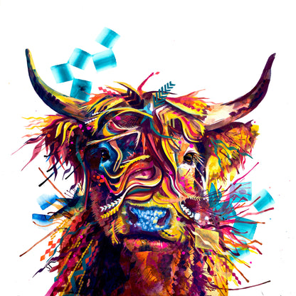 Highland Cow Painting | Wall Art | Highland Cows Painting (UK) | Highland Cow Print | 