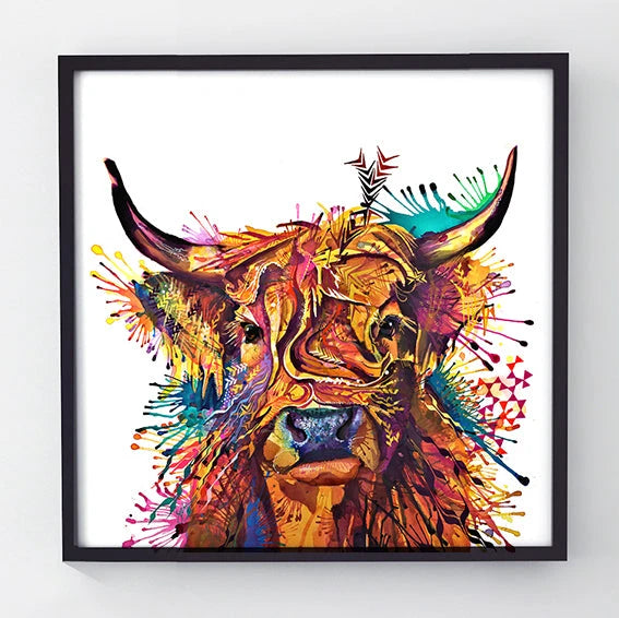 Highland Cow Painting | Highland Cow Painting (UK) | Wall Art | Animal Artwork | Sarah Taylor | Living Room Wall Art